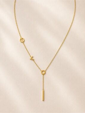 Gold Love Letter Y-Necklace